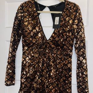 BRAND NEW Rose Gold Sequin Romper